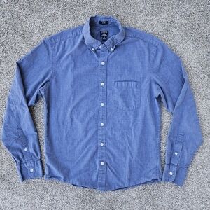 J. Crew Jeans Slim Flex Washed Muted Blue Long Sleeve Button Down Shirt Men's M